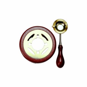 Aquecedor de Cera Lacre em Madeira com Colher