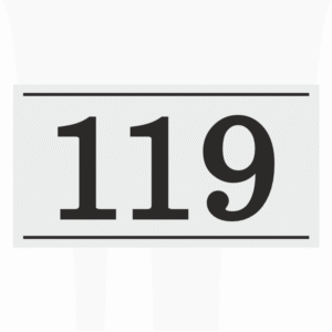 Placa de Número de Porta em Alumínio Lacado – Fundo Prateado ou Dourado - Prateado, 10 x 5,5cm