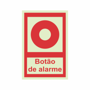 Placa de PVC Fotoluminescente – Botão de Alarme
