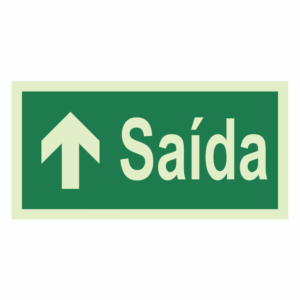 Placa de PVC Fotoluminescente – Saída (Seta Cima)