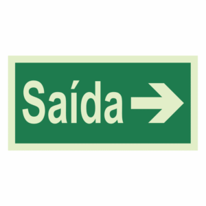 Placa de PVC Fotoluminescente – Saída (Seta Direita)