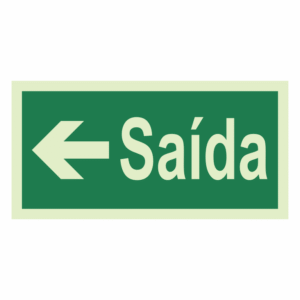 Placa de PVC Fotoluminescente – Saída (Seta Esquerda)