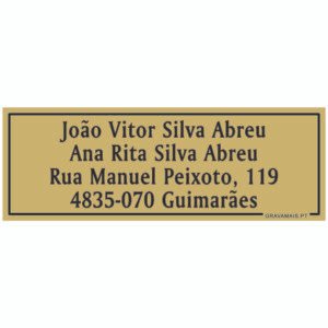 Placa de Caixa de Correio Dourada