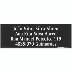 Placa de Caixa de Correio Preta-Prateada