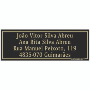 Placa de Caixa de Correio Preta-Dourada