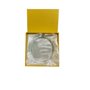 Medalhão de Vidro 9 cm com Estojo – Personalizável com Gravação