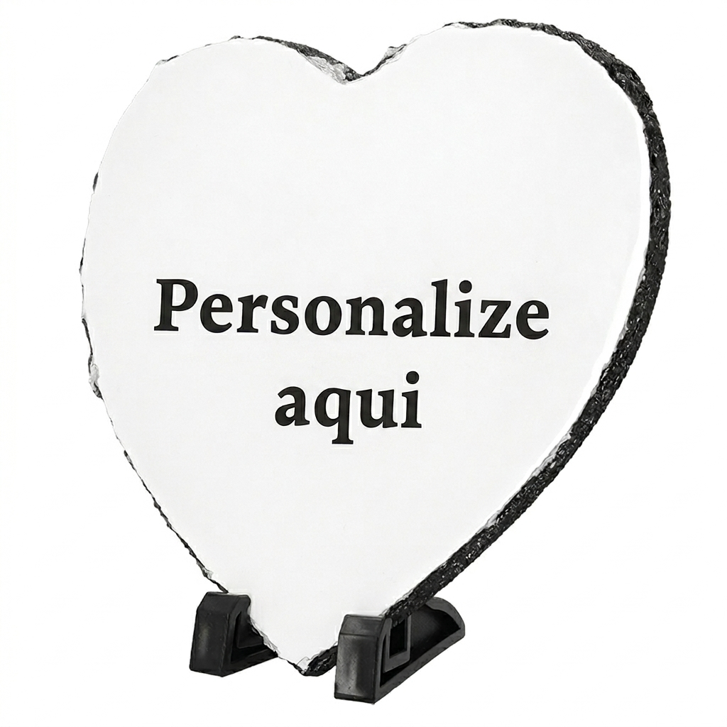 pedra de xisto personalizada coração com foto