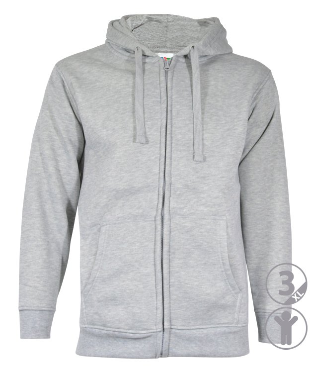 Sweatshirt CALIFORNIA personalizável com fecho em 65% poliéster e 35% algodão, 280 g