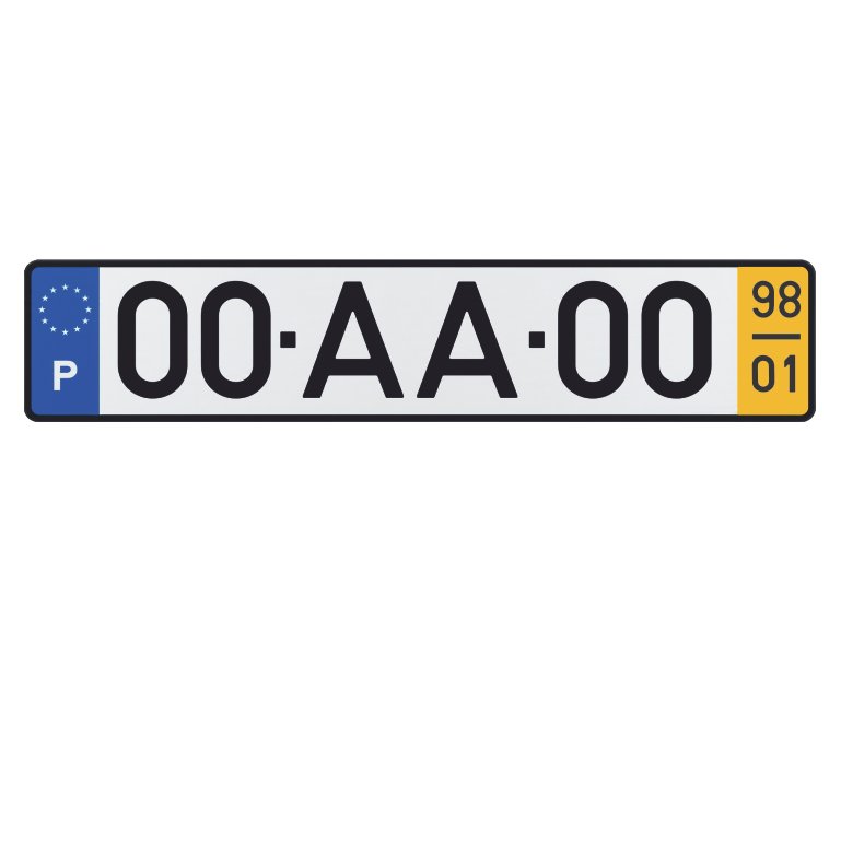 matrícula acrílica homologada 52 x 11 cm 1998 2019