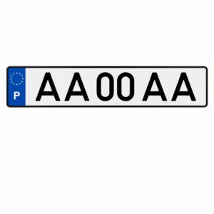 matrícula de carro em acrílico 52x11 cm homologada resistente